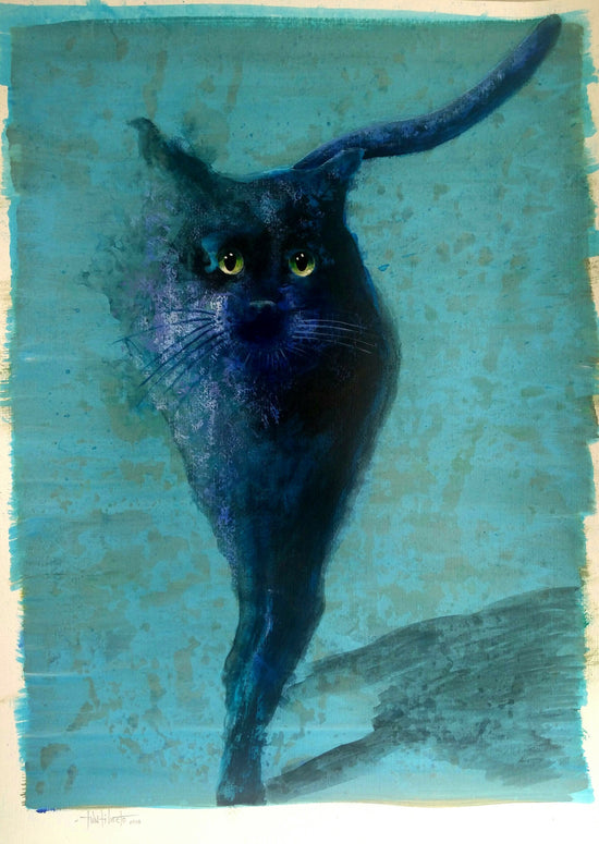 Gato Acrílico sobre papel 400gr (70x50cm) 2024