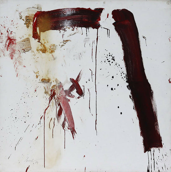 Título de Artur Bual, óleo sobre lienzo, 100 x 100 cm, 1989