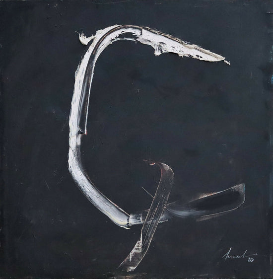 Título de Artur Bual, óleo sobre lienzo, 100 x 100 cm, 1989